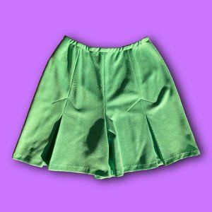vintage 70s lime green polyester pleated skort